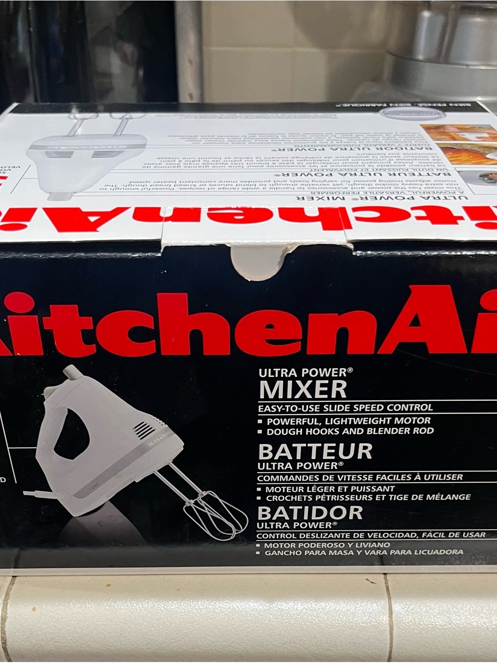 KitchenAid White Ultra Power Mixer - Red Logo Box